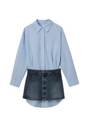 b+ab denim-panel mini dress - Blue