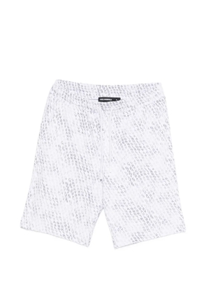 Karl Lagerfeld logo-pattern drawstring shorts - White