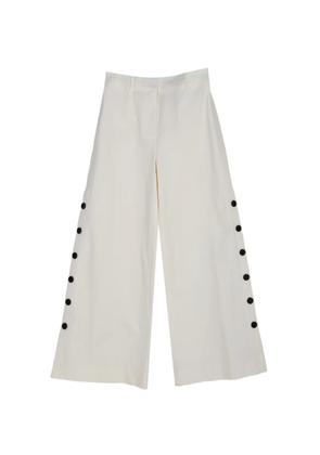 Derek Lam 10 Crosby Tova button-detail wide-leg trousers - Neutrals