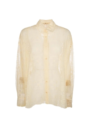 Ermanno Scervino embroidered lace shirt - Neutrals