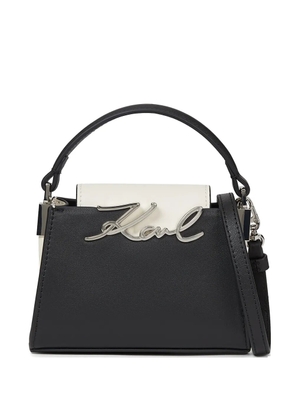 Karl Lagerfeld Signature checkerboard checkerboard crossbody bag - Black