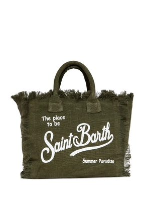 MC2 Saint Barth Colette frayed linen tote bag - Green
