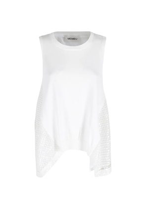 MeimeiJ sequin-embellished asymmetric top - White