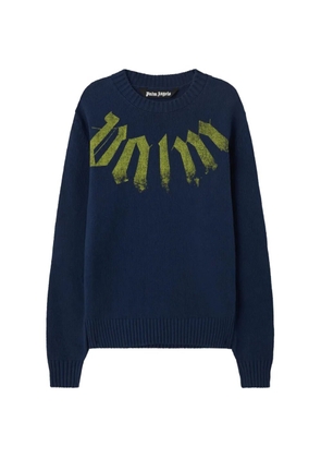 Palm Angels logo print sweater - Blue