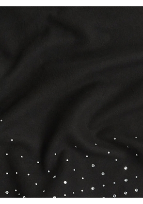 Karl Lagerfeld autograph rhinestone triangle scarf - Black