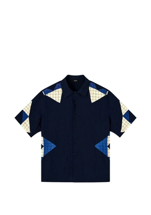 A.P.C. patchwork grid-pattern shirt - Blue