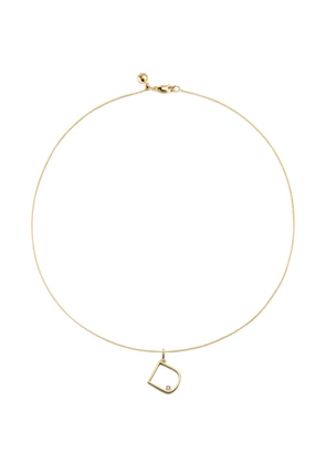 Monica Vinader solitaire diamond initial D pendant - Gold