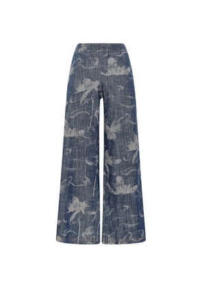 MALIPARMI floral-print trousers - Blue