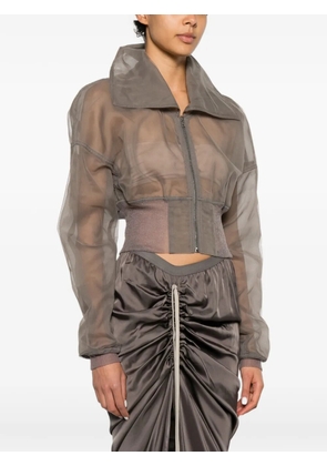 Rick Owens sheer-finish cropped jacket - Grey