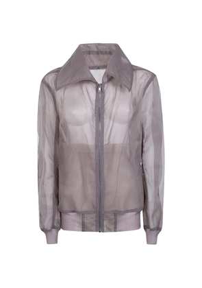 Rick Owens sheer mesh-panelled bomber jacket - Grey