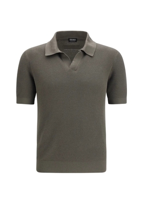 Zegna waffle-knit V-neck sweater - Grey