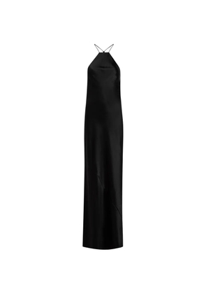 DELOS halterneck satin maxi dress - Black