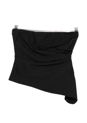 Alexander McQueen pinstripe asymmetric top - Blue