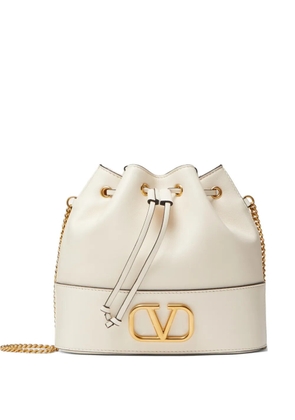 Valentino Garavani mini VLogo signature bucket bag in nappa leather - Neutrals