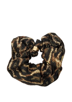 GANNI animal-print metallic scrunchie - Black