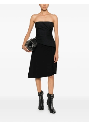 Alexander McQueen pinstripe asymmetric top - Blue