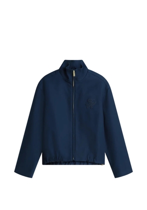 Tommy Hilfiger embroidered-logo high-neck jacket - Blue