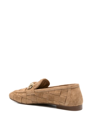 SERGIO MORETTI FIRENZE woven suede loafers - Neutrals