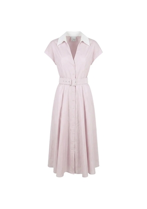 Sara Roka midi Cheri front-buttons belted dress - Pink