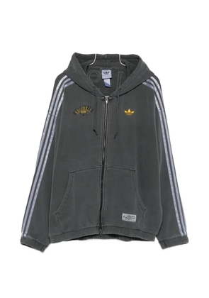 adidas logo-detail zip-up hoodie - Grey