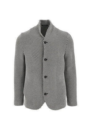 Emporio Armani Icon diagonal-stripe textured jacket - White