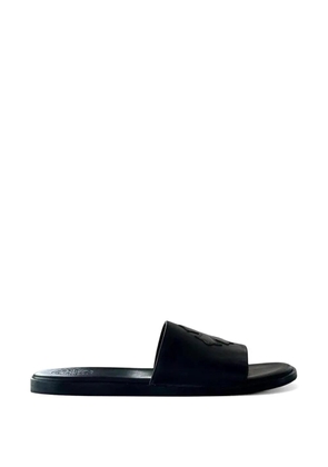 Chrome Hearts logo-patch leather sandals - Black