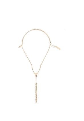 Alexander McQueen wishbone-plaque chain hand bracelet - Gold