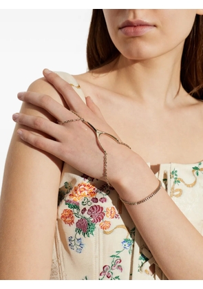 Alexander McQueen wishbone-plaque chain hand bracelet - Gold