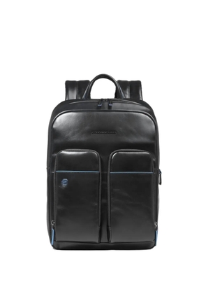 PIQUADRO logo-appliqué leather backpack - Black