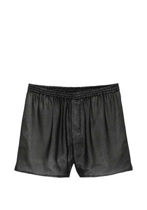SAPIO mesh-texture gathered shorts - Black