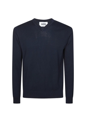 ALPHA STUDIO long-sleeve V-neck sweater - Blue