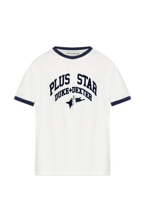 DUKE & DEXTER logo-print ringer T-shirt - White