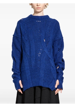 HALOS cables distressed sweater - Blue