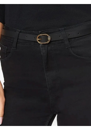 Kurt Geiger Mayfair 18 crystal-embellished leather belt - Black