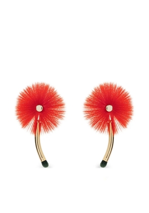 Issey Miyake floral-motif earrings - Gold