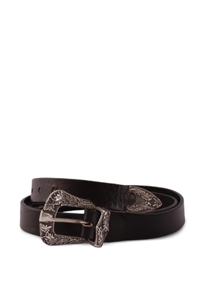 ALBERTO LUTI laser leather belt - Black