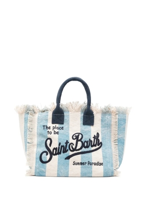 MC2 Saint Barth fringed striped shoulder bag - Blue