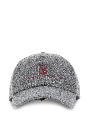 Brunello Cucinelli textured baseball cap - Grey