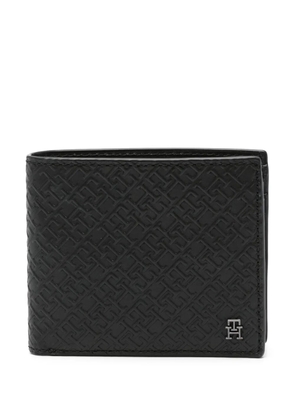 Tommy Hilfiger embossed-monogram leather wallet - Black