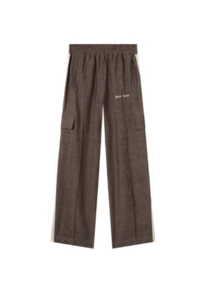 Palm Angels logo-embroidered track trousers - Brown