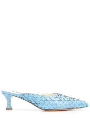 Rochas laser-cut mules - Blue