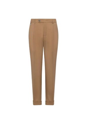 Low Brand pressed-crease turn-up trousers - Neutrals