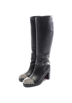 Christian Louboutin Pre-Owned 2000s 37 spike studs leather boots - Black