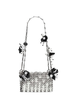 Rabanne mini flower-embellished shoulder bag - Silver