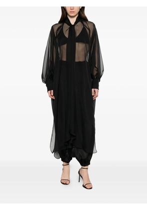 Parlor tassel-detail sheer-finish blouse - Black