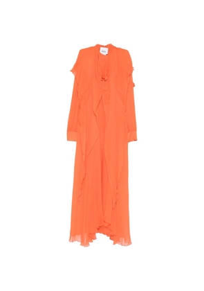 Erika Cavallini ruffled ruched dress - Orange
