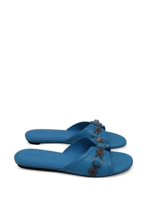 Balenciaga Pre-Owned Cagole leather flat sandals - Blue