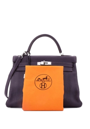 Hermès Pre-Owned Kelly Handbag Purple Clemence with Palladium Hardware 32 satchel