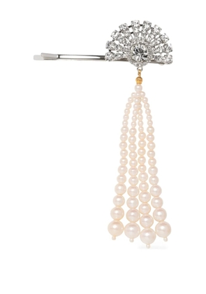 Jennifer Behr crystal pearl Winifred bobby pin - Silver