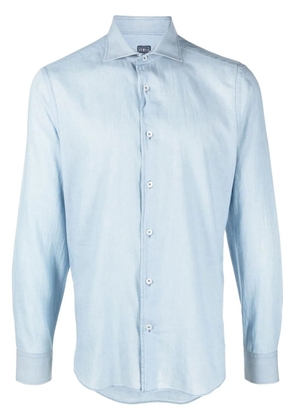 Fedeli poplin long-sleeve shirt - Blue